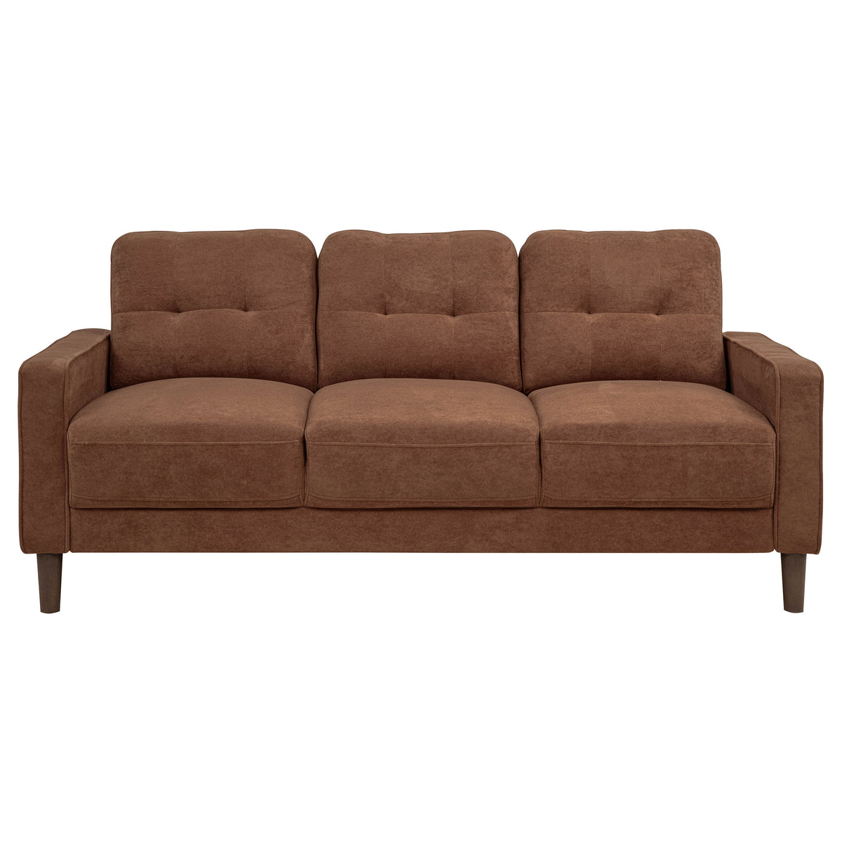 Bowen II Track Arm Sofa, Loveseat & Chair - Grid-Tufted Rust Fabric with Cord Welt Trim – view 9