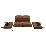Bowen II Track Arm Sofa, Loveseat & Chair - Grid-Tufted Rust Fabric with Cord Welt Trim – view 15