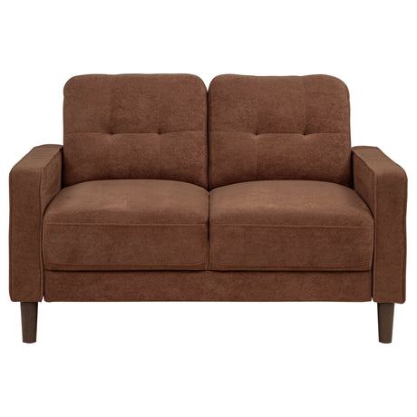 Bowen II Track Arm Sofa, Loveseat & Chair - Grid-Tufted Rust Fabric with Cord Welt Trim – view 19