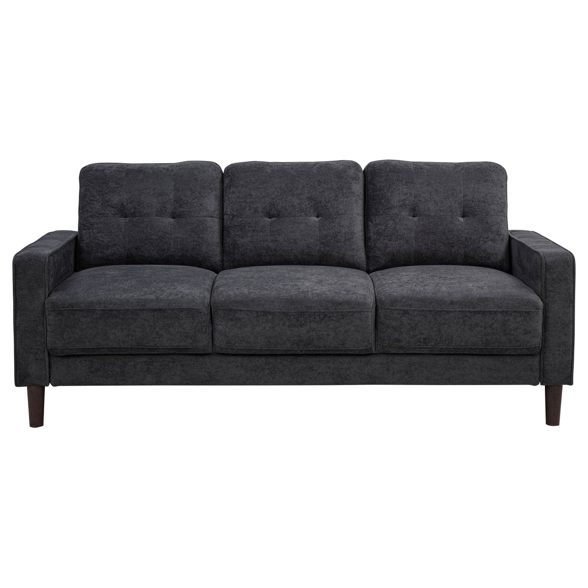 Bowen II Track Arm Sofa, Loveseat & Chair - Grid-Tufted Steel Grey Fabric Living Room Sets – view 9