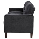 Bowen II Track Arm Sofa, Loveseat & Chair - Grid-Tufted Steel Grey Fabric Living Room Sets – view 11