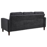 Bowen II Track Arm Sofa, Loveseat & Chair - Grid-Tufted Steel Grey Fabric Living Room Sets – view 12