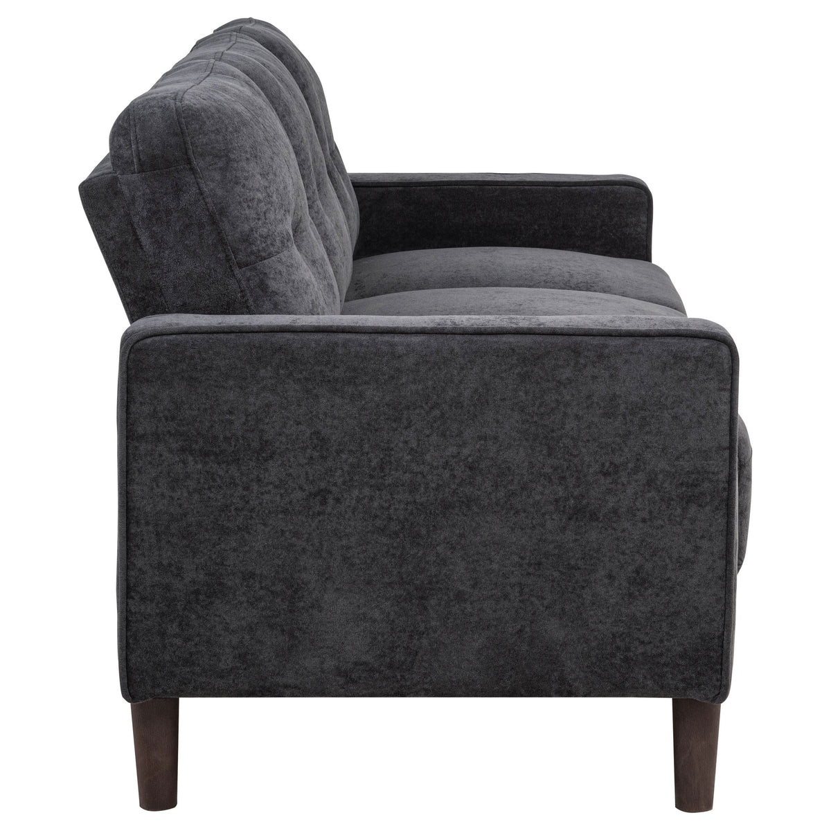 Bowen II Track Arm Sofa, Loveseat & Chair - Grid-Tufted Steel Grey Fabric Living Room Sets – view 14