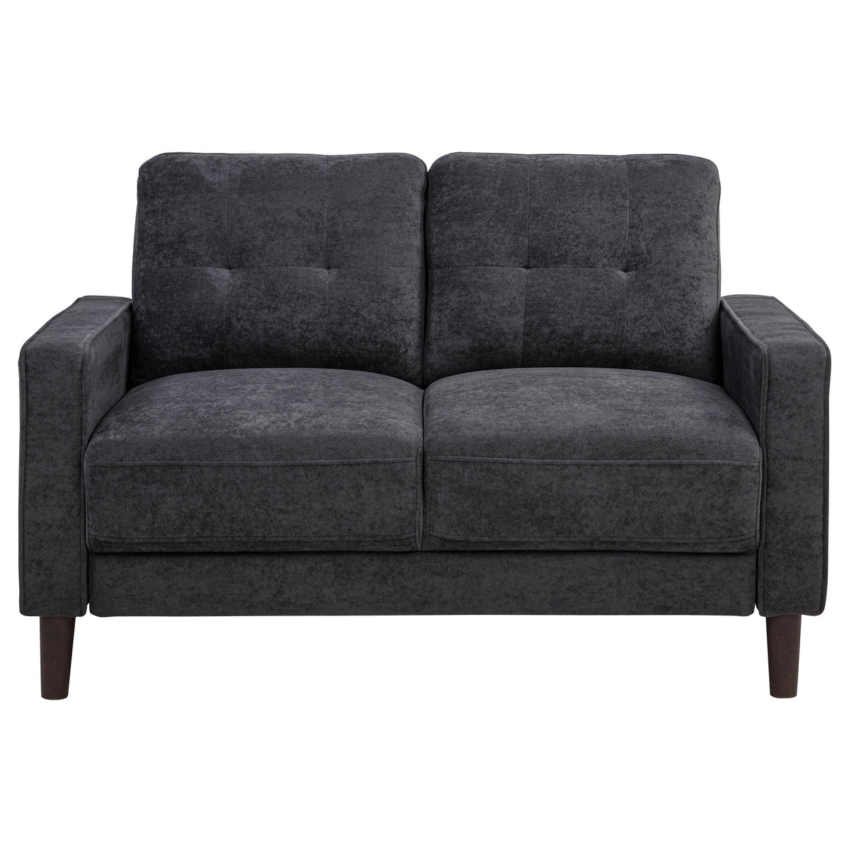 Bowen II Track Arm Sofa, Loveseat & Chair - Grid-Tufted Steel Grey Fabric Living Room Sets – view 19