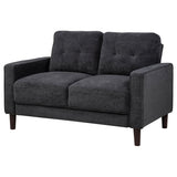 Bowen II Track Arm Sofa, Loveseat & Chair - Grid-Tufted Steel Grey Fabric Living Room Sets – view 20
