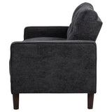 Bowen II Track Arm Sofa, Loveseat & Chair - Grid-Tufted Steel Grey Fabric Living Room Sets