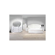 France 5-Piece Faux Leather Eastern King Bedroom Set in White Lacquer - front view