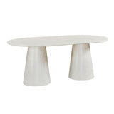 Vyn 78" Modern Oval Dining Table Concrete Tavertine Finish - Cloud