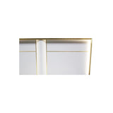 Havana Poplar Wood Cali King Platform Bed in White with Gold Trim in Multi Color - detail view