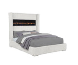 Uphoria Rabbit Velvet Modern Upholstered Queen Bed