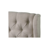 Yvette Upholstered Tufted with Wingback Platform Bed King Beige - detail view