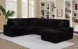 Devonshire Sleeper Sectional with Pop-Up Bed & Storage Chaise - Black Corduroy – view 1