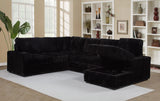 Devonshire Sleeper Sectional with Pop-Up Bed & Storage Chaise - Black Corduroy – view 3