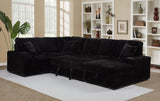 Devonshire Sleeper Sectional with Pop-Up Bed & Storage Chaise - Black Corduroy – view 4