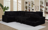 Devonshire Sleeper Sectional with Pop-Up Bed & Storage Chaise - Black Corduroy – view 5