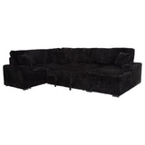 Devonshire Sleeper Sectional with Pop-Up Bed & Storage Chaise - Black Corduroy – view 7