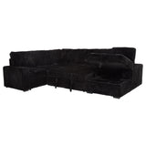 Devonshire Sleeper Sectional with Pop-Up Bed & Storage Chaise - Black Corduroy – view 8