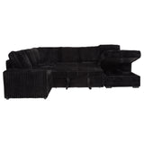 Devonshire Sleeper Sectional with Pop-Up Bed & Storage Chaise - Black Corduroy – view 15