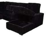 Devonshire Sleeper Sectional with Pop-Up Bed & Storage Chaise - Black Corduroy – view 16
