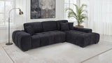 Octavia Channel-Tufted Sectional, Accent Chair & Ottoman - Sculptural Black Fabric – view 1