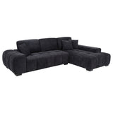Octavia Channel-Tufted Sectional, Accent Chair & Ottoman - 2-Piece Chaise Sectional