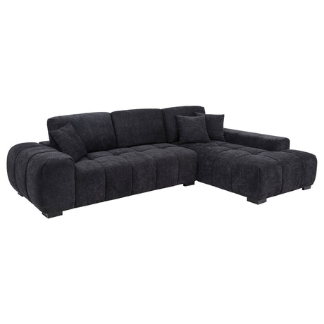 Octavia Channel-Tufted Sectional, Accent Chair & Ottoman - 2-Piece Chaise Sectional