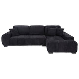 Octavia Channel-Tufted Sectional, Accent Chair & Ottoman - Sculptural Black Fabric – view 7