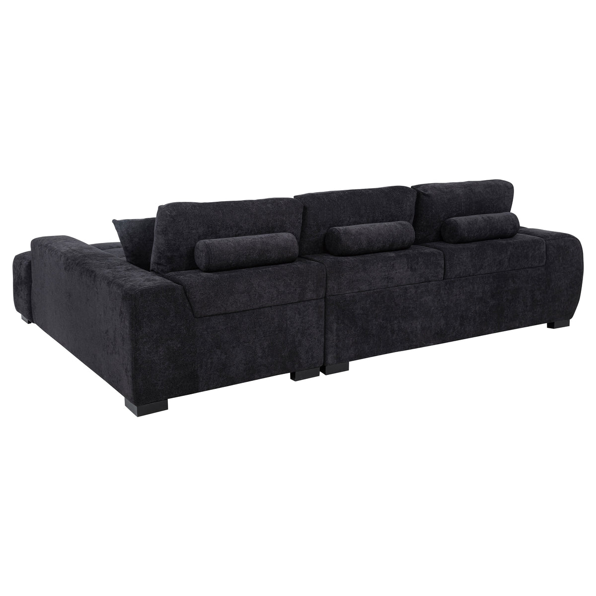 Octavia Channel-Tufted Sectional, Accent Chair & Ottoman - Sculptural Black Fabric – view 8
