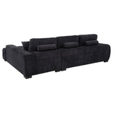 Octavia Channel-Tufted Sectional, Accent Chair & Ottoman - Sculptural Black Fabric – view 8