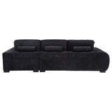 Octavia Channel-Tufted Sectional, Accent Chair & Ottoman - Sculptural Black Fabric – view 9
