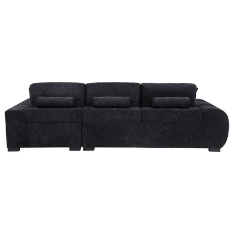 Octavia Channel-Tufted Sectional, Accent Chair & Ottoman - Sculptural Black Fabric – view 9