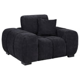 Octavia Channel-Tufted Sectional, Accent Chair & Ottoman - Accent Chair with Pillow