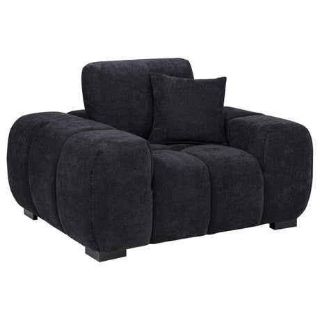 Octavia Channel-Tufted Sectional, Accent Chair & Ottoman - Accent Chair with Pillow