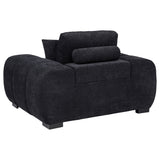 Octavia Channel-Tufted Sectional, Accent Chair & Ottoman - Sculptural Black Fabric – view 15