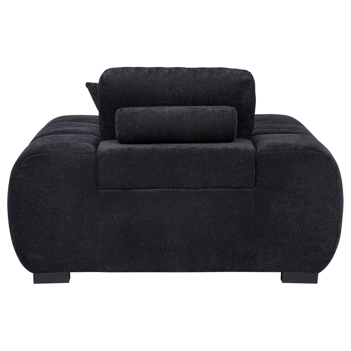 Octavia Channel-Tufted Sectional, Accent Chair & Ottoman - Sculptural Black Fabric – view 16