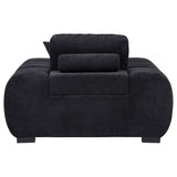 Octavia Channel-Tufted Sectional, Accent Chair & Ottoman - Sculptural Black Fabric – view 16
