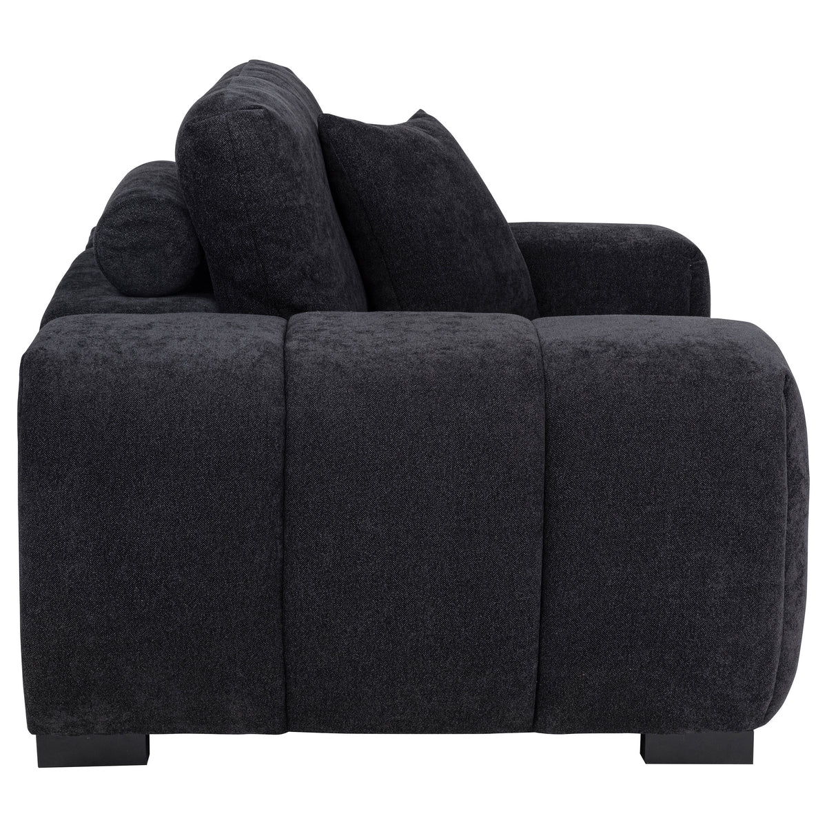 Octavia Channel-Tufted Sectional, Accent Chair & Ottoman - Sculptural Black Fabric – view 17