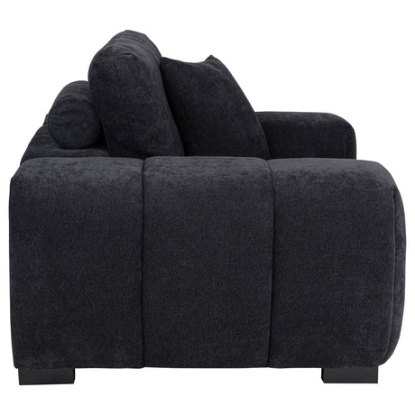 Octavia Channel-Tufted Sectional, Accent Chair & Ottoman - Sculptural Black Fabric – view 17