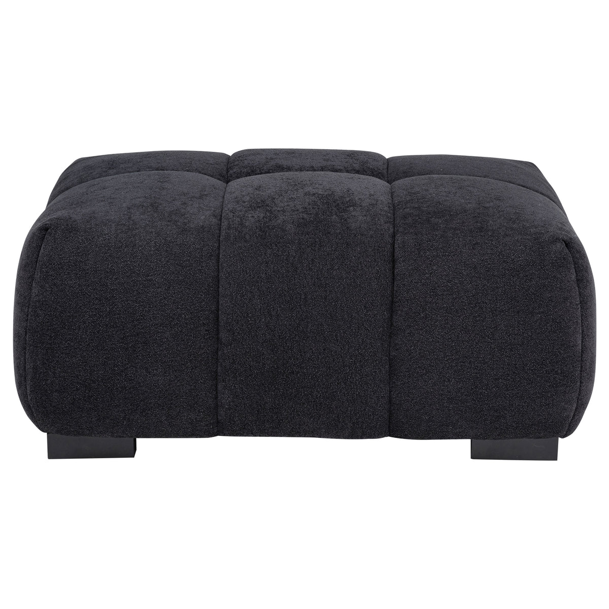 Octavia Channel-Tufted Sectional, Accent Chair & Ottoman - Sculptural Black Fabric – view 20