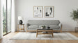 Vaughn Flared Arm Sofa, Loveseat & Accent Chair - Mid-Century Grey Fabric with Blonde Wood Frame – view 1