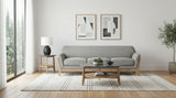 Vaughn Flared Arm Sofa, Loveseat & Accent Chair - Mid-Century Grey Fabric with Blonde Wood Frame – view 1