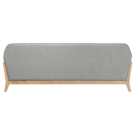 Vaughn Flared Arm Sofa, Loveseat & Accent Chair - Mid-Century Grey Fabric with Blonde Wood Frame – view 10
