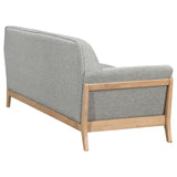 Vaughn Flared Arm Sofa, Loveseat & Accent Chair - Mid-Century Grey Fabric with Blonde Wood Frame – view 11