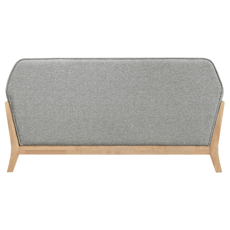 Vaughn Flared Arm Sofa, Loveseat & Accent Chair - Mid-Century Grey Fabric with Blonde Wood Frame – view 20
