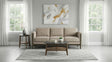 Islington Panel Arm Sofa, Loveseat & Accent Chair - Taupe Fabric on Coffee Wood Frame, Living Room Sets – view 1