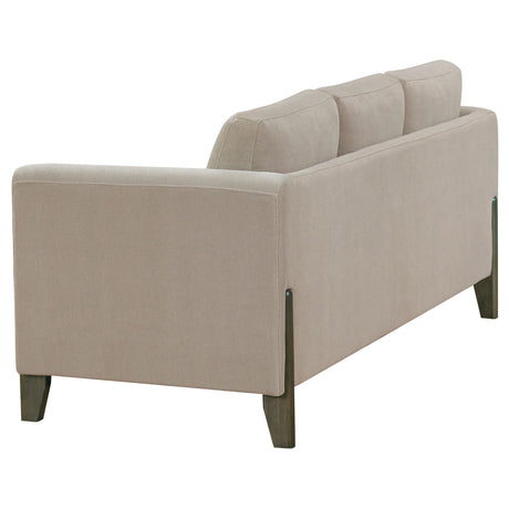Islington Panel Arm Sofa, Loveseat & Accent Chair - Taupe Fabric on Coffee Wood Frame, Living Room Sets – view 10