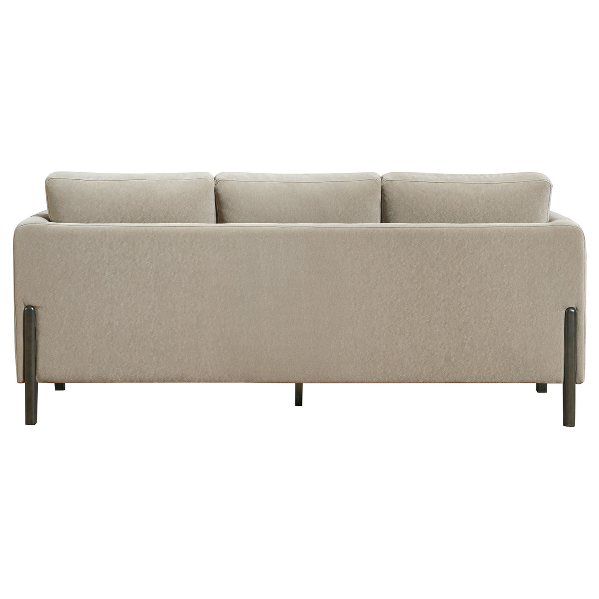 Islington Panel Arm Sofa, Loveseat & Accent Chair - Taupe Fabric on Coffee Wood Frame, Living Room Sets – view 11