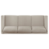 Islington Panel Arm Sofa, Loveseat & Accent Chair - Taupe Fabric on Coffee Wood Frame, Living Room Sets – view 12