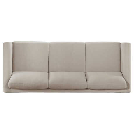 Islington Panel Arm Sofa, Loveseat & Accent Chair - Taupe Fabric on Coffee Wood Frame, Living Room Sets – view 12