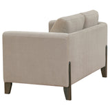 Islington Panel Arm Sofa, Loveseat & Accent Chair - Taupe Fabric on Coffee Wood Frame, Living Room Sets – view 17